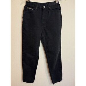 Vintage 90s Calvin Klein Women's Petite Jeans Tag Size 10p Waist 25 Black Rigid